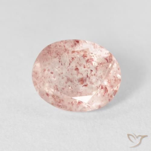 Cuarzo fresa Rosado claro natural de 2.57 ct, Ovalada, Transparente