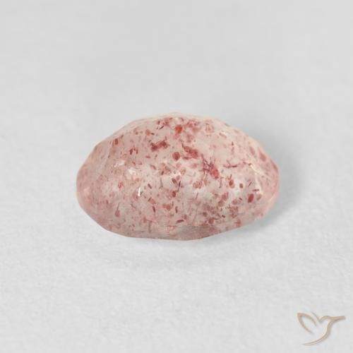 Cuarzo fresa Rosado claro natural de 2.57 ct, Ovalada, Transparente