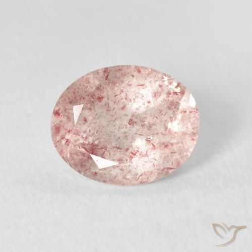 2.60ct Natural Rosado claro cuarzo fresa, Ovalada, Transparente