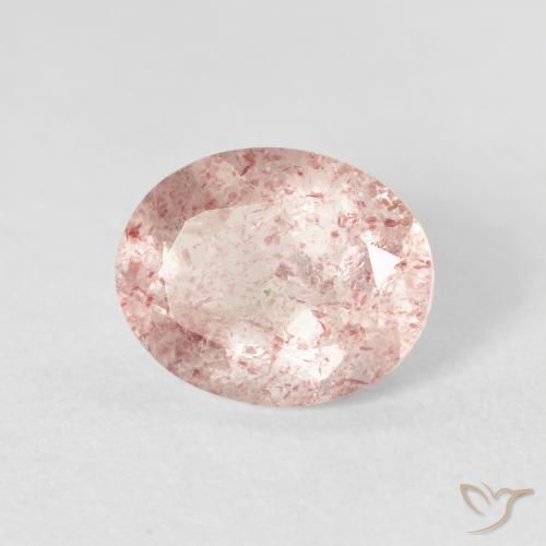 Cuarzo fresa Rosado claro natural de 2.60 ct, Ovalada, Transparente