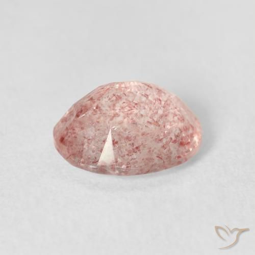 Cuarzo fresa Rosado claro natural de 2.60 ct, Ovalada, Transparente