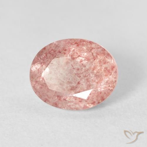 Cuarzo fresa Rosado claro natural de 2.55 ct, Ovalada, Transparente