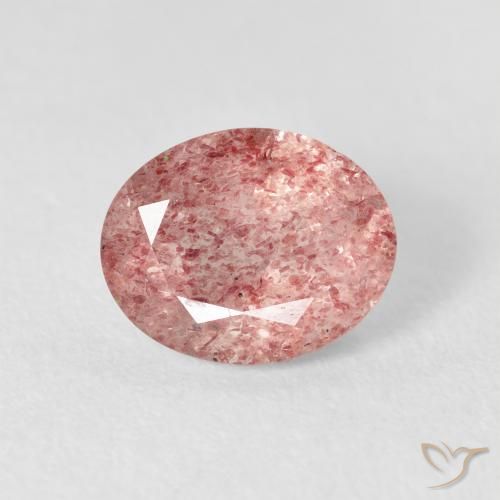 2.76ct Natural Medium Light-Pink cuarzo fresa, Ovalada, Transparente