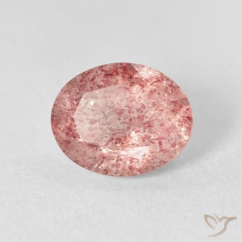 Cuarzo fresa Medium Light-Pink natural de 2.76 ct, Ovalada, Transparente
