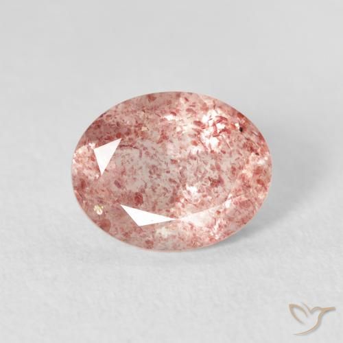 2.51ct Natural Medium Light-Pink cuarzo fresa, Ovalada, Transparente