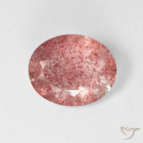 2.64ct Natural Rosado rojizo cuarzo fresa, Ovalada, Transparente