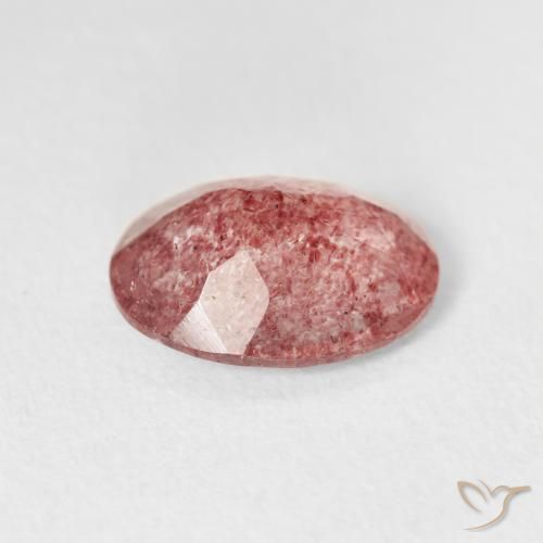 Cuarzo fresa Rosado rojizo natural de 2.64 ct, Ovalada, Transparente