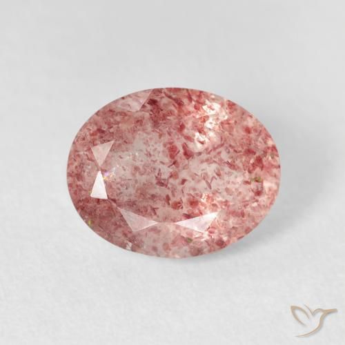 2.46ct Natural Rosado claro cuarzo fresa, Ovalada, Transparente