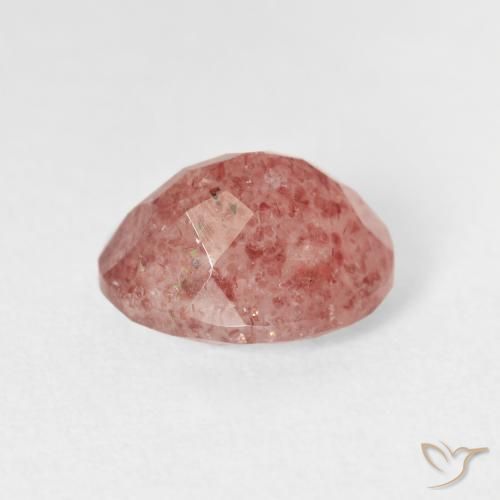 Cuarzo fresa Rosado medio natural de 2.77 ct, Ovalada, Transparente