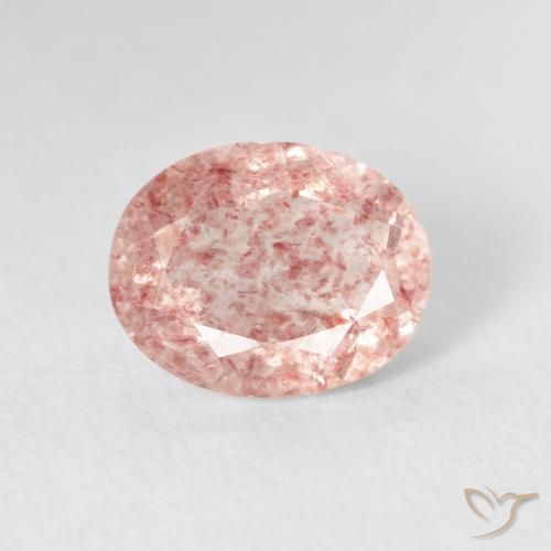 2.76ct Natural Rosado terroso cuarzo fresa, Ovalada, Transparente