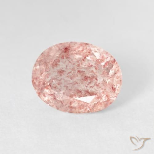Cuarzo fresa Rosado terroso natural de 2.76 ct, Ovalada, Transparente