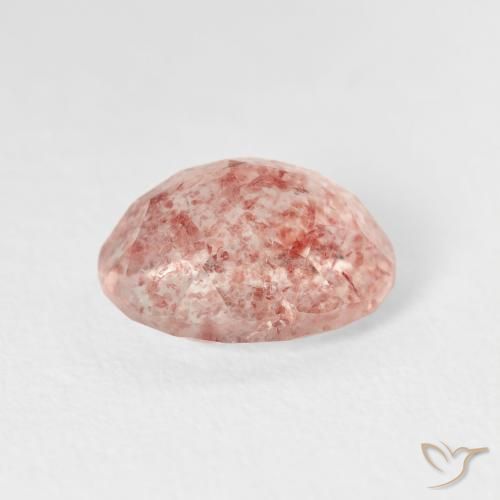 Cuarzo fresa Rosado terroso natural de 2.76 ct, Ovalada, Transparente