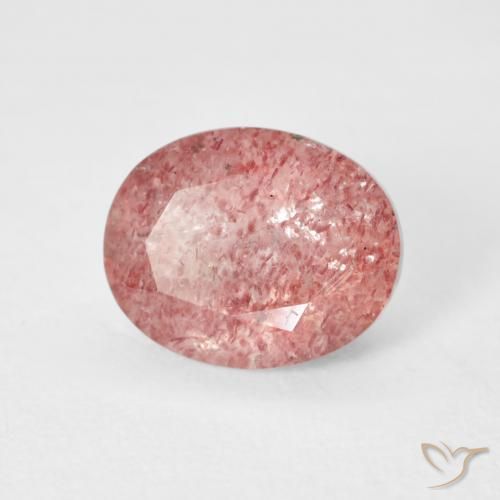 Cuarzo fresa Rosado frambuesa natural de 2.68 ct, Ovalada, Transparente