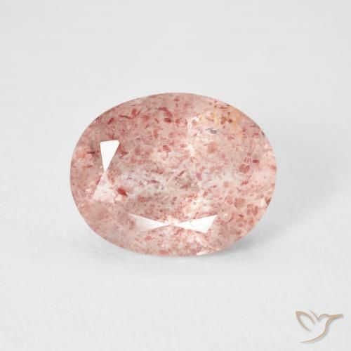 2.71ct Natural Rosado claro cuarzo fresa, Ovalada, Transparente