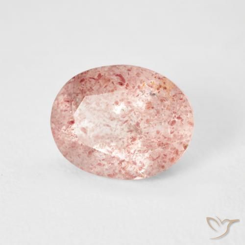 Cuarzo fresa Rosado claro natural de 2.71 ct, Ovalada, Transparente