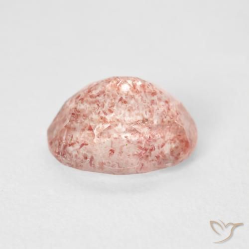 Cuarzo fresa Rosado naranja natural de 2.92 ct, Ovalada, Transparente