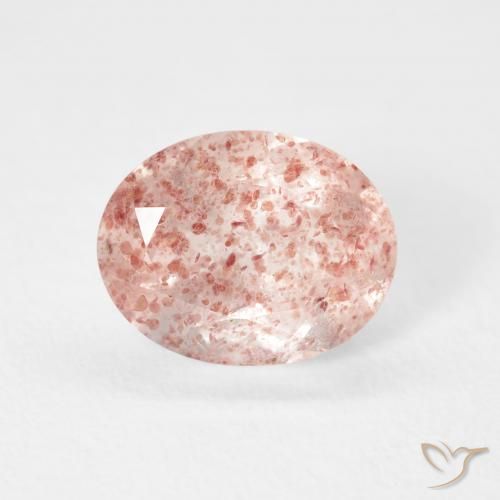 2.70ct Natural Rosado terroso cuarzo fresa, Ovalada, Transparente