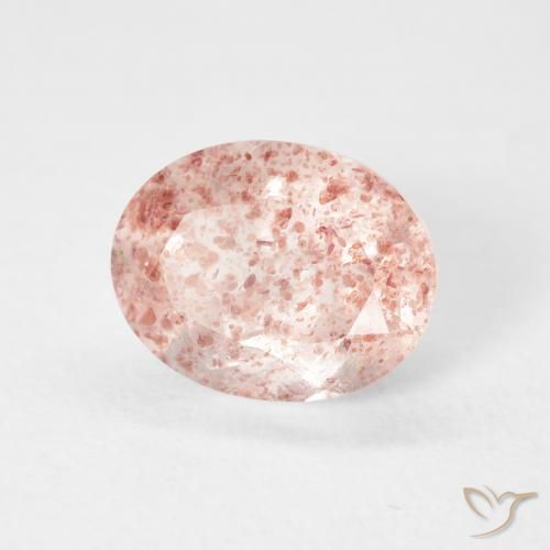 Cuarzo fresa Rosado terroso natural de 2.70 ct, Ovalada, Transparente