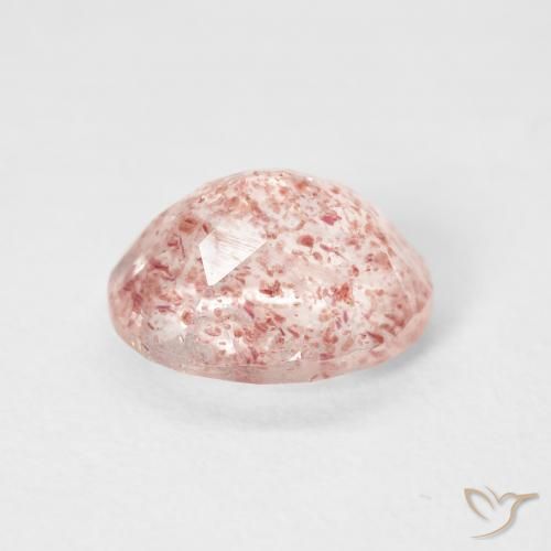 Cuarzo fresa Rosado terroso natural de 2.70 ct, Ovalada, Transparente