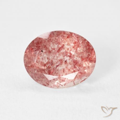 2.53ct Natural Rosado claro cuarzo fresa, Ovalada, Transparente