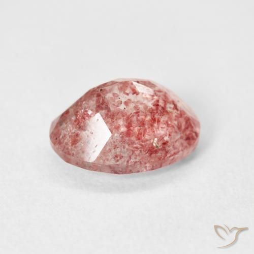 Cuarzo fresa Rosado claro natural de 2.53 ct, Ovalada, Transparente