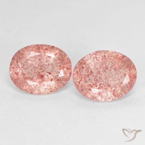 4.81ctw Natural Rosado frambuesa cuarzo fresa, Ovalada, Transparente