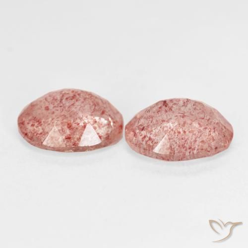 Gemas de Cuarzo fresa Rosado frambuesa natural de 4.81 ct, Ovalada, Transparente