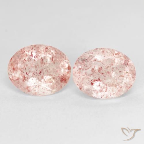 5.13ctw Natural Rosado medio cuarzo fresa, Ovalada, Transparente