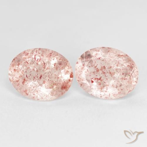 Gemas de Cuarzo fresa Rosado medio natural de 5.13 ct, Ovalada, Transparente