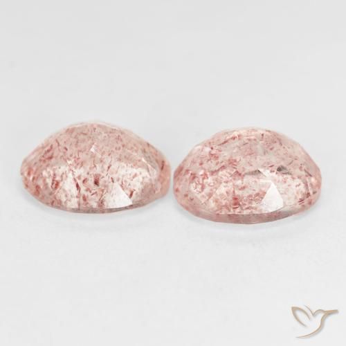 Gemas de Cuarzo fresa Rosado medio natural de 5.13 ct, Ovalada, Transparente