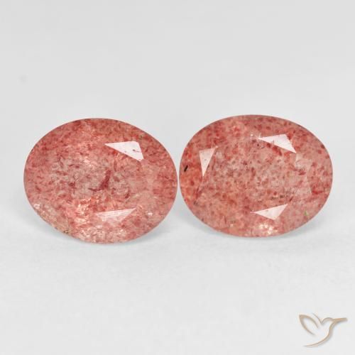 Gemas de Cuarzo fresa Rosado medio natural de 5.31 ct, Ovalada, Transparente