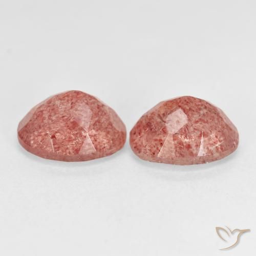 Gemas de Cuarzo fresa Rosado medio natural de 5.31 ct, Ovalada, Transparente
