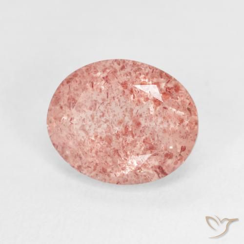 Cuarzo fresa Rosa rosado natural de 3.62 ct, Ovalada, Transparente