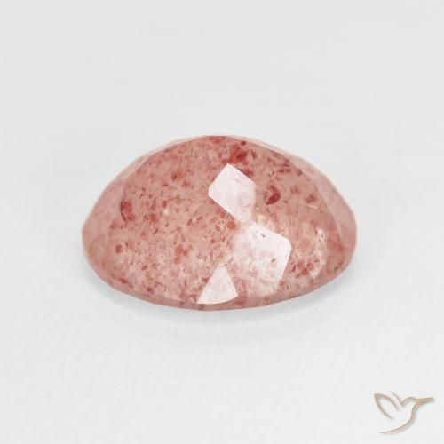 Cuarzo fresa Rosa rosado natural de 3.62 ct, Ovalada, Transparente