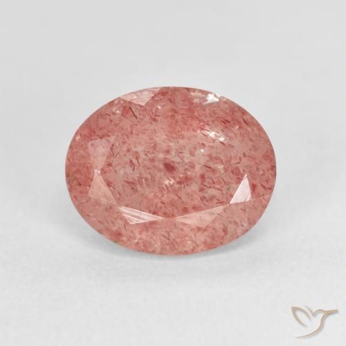 2.80ct Natural Rosado medio cuarzo fresa, Ovalada, Transparente
