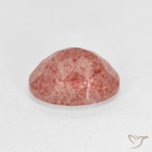 Cuarzo fresa Rosado medio natural de 2.80 ct, Ovalada, Transparente