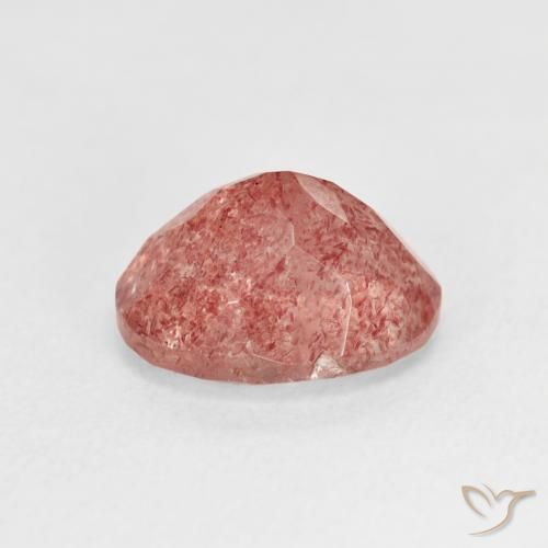 Cuarzo fresa Rosado medio natural de 2.76 ct, Ovalada, Transparente