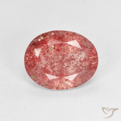 3.09ct Natural Rosado medio cuarzo fresa, Ovalada, Transparente
