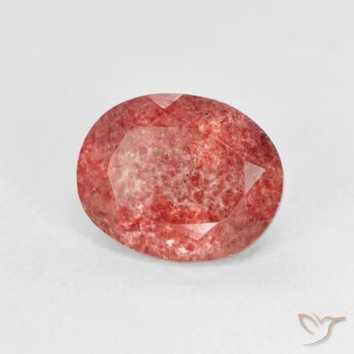 Cuarzo fresa Rosado frambuesa natural de 2.78 ct, Ovalada, Transparente