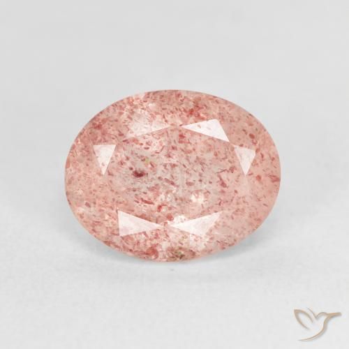 2.69ct Natural Rosado claro cuarzo fresa, Ovalada, Transparente