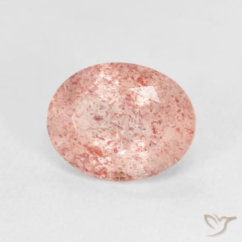 Cuarzo fresa Rosado claro natural de 2.69 ct, Ovalada, Transparente