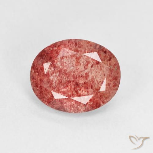 2.44ct Natural Rosado rojizo Cuarzo fresa, Ovalada, Transparente