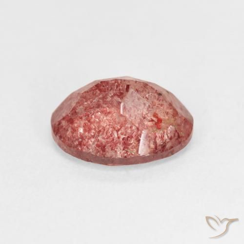 Cuarzo fresa Rosado rojizo natural de 2.44 ct, Ovalada, Transparente