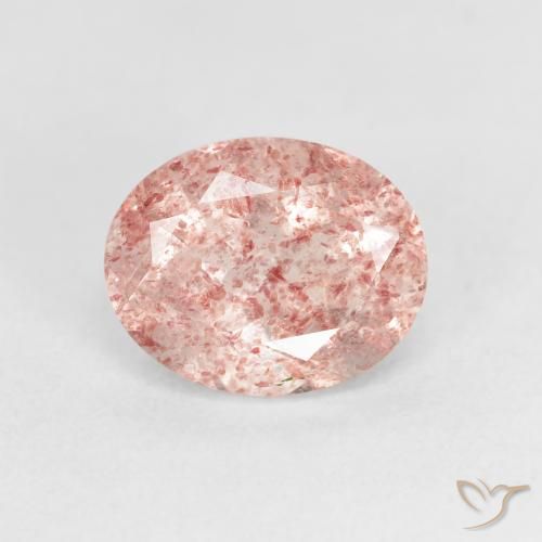 2.56ct Natural Rosado claro cuarzo fresa, Ovalada, Transparente
