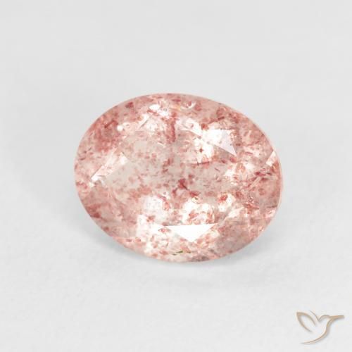 Cuarzo fresa Rosado claro natural de 2.56 ct, Ovalada, Transparente