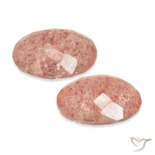 Gemas de Cuarzo fresa Rosado pomelo natural de 5.56 ct, Ovalada, Transparente