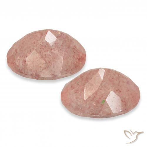 Gemas de Cuarzo fresa Rosado naranja natural de 6.80 ct, Ovalada, Transparente