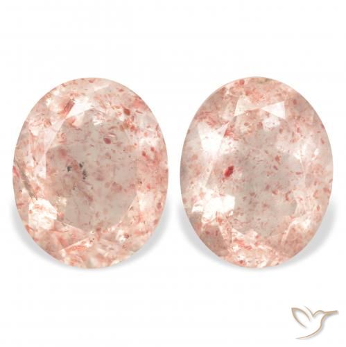 6.89ctw Natural Light Grapefruit Pink cuarzo fresa, Ovalada, Transparente