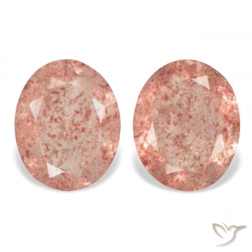 5.14ctw Natural Rosado pomelo cuarzo fresa, Ovalada, Transparente