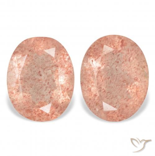 5.92ctw Natural Rosado naranja cuarzo fresa, Ovalada, Transparente